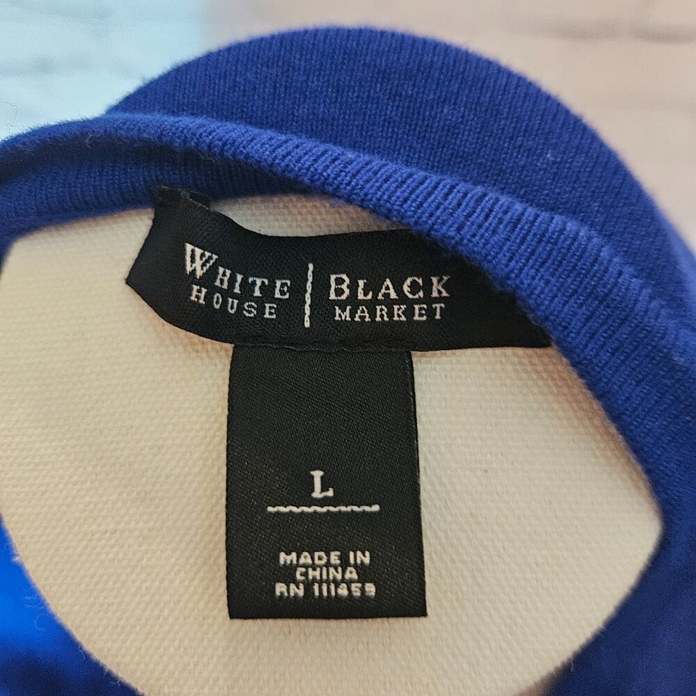White House Black Market Royal Blue Button-Front Cardigan - Picture 2 of 2